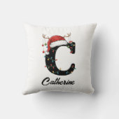 モノグラムファミリークリスマス〔雄ジカの〕枝角サンタ クッション (裏面)