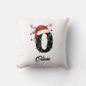 モノグラムファミリークリスマス〔雄ジカの〕枝角サンタ クッション (正面)
