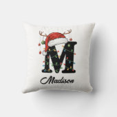 モノグラムファミリークリスマス〔雄ジカの〕枝角サンタ クッション (裏面)