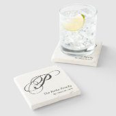 モノグラムファミリーコースターセット ストーンコースター (横)