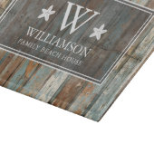 モノグラムファミリーネーム素朴ボホウッドビーチハウス カッティングボード (角)