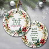 モノグラムファミリーメモリーズクリスマスリース セラミックオーナメント