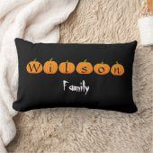 モノグラムファミリー名のカボチャカスタムハロウィーン ランバークッション (ブランケット)