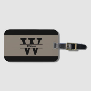 モノグラムファミリー名パーソナライズされたブラックストライプ ラゲッジタグ