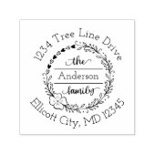 モノグラムファミリー名フローラハートリース セルフインキングスタンプ (デザイン)