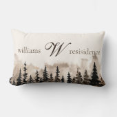 モノグラムファミリー名ブラウンフォレ素朴スト ランバークッション (正面)