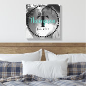 モノグラムファミリー名写真 キャンバスプリント (インサイチュ (寝室))