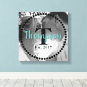 モノグラムファミリー名写真 キャンバスプリント (インサイチュ (ウッドフロア))