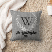 モノグラムファミリー名素朴Wood クッション (ブランケット)