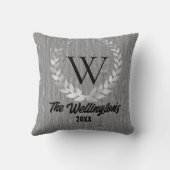 モノグラムファミリー名素朴Wood クッション (裏面)