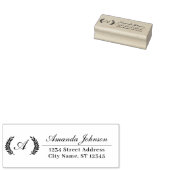 モノグラムファミリー名RSVPアドレスローレルリース ラバースタンプ (押印)