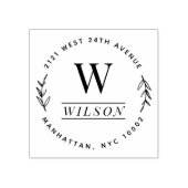 モノグラムファミリー姓リース差出人住所 ラバースタンプ (インプリント)