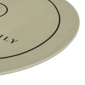 モノグラムファミリ名と日付 | Sage & Black Round カッティングボード (角)