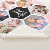 モノグラムファミリ名ジオメトリック6フォトコラージュ シェルパブランケット (3/4)