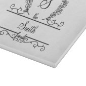 モノグラムファミリ名スクリプトフォント葉 カッティングボード (角)