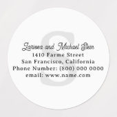 モノグラムファミリ名住所(白) ラベル (デザイン2)