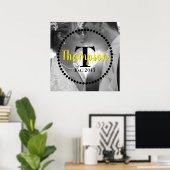 モノグラムファミリ名 ポスター (ホームオフィス)