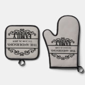 モノグラムファミリ名 鍋つかみ&鍋敷きセット (正面)