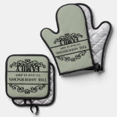 モノグラムファミリ名 鍋つかみ&鍋敷きセット (正面/裏面)