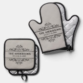 モノグラムファミリ名 鍋つかみ&鍋敷きセット (正面/裏面)