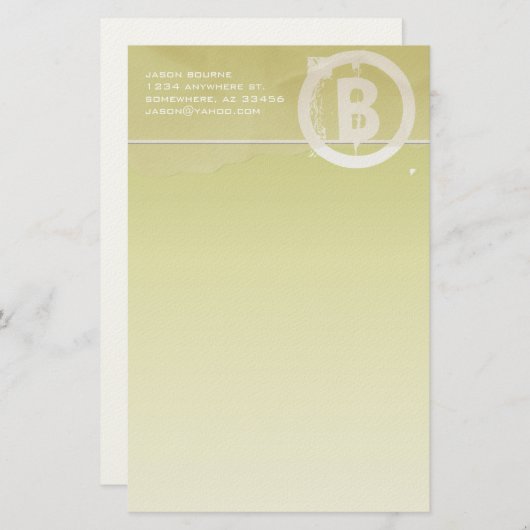 モノグラムファンキーライム文房具 便箋 (正面/裏面)