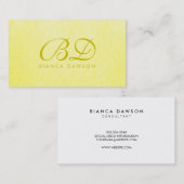 モノグラムファンシースクリプトイエローテクスチャ 名刺 (正面/裏面)