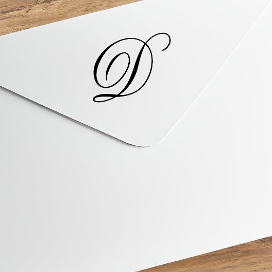 モノグラムファンシースクリプト文字D ラバースタンプ