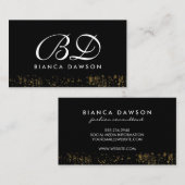 モノグラムファンシースクリプト金ゴールドグランジ 名刺 (正面/裏面)