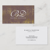モノグラムファンシースクリプト金ゴールドグランジ 名刺 (正面/裏面)