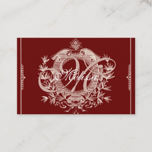 モノグラムファンシーバフランスのルガンディヴィンテージブティック 名刺 (正面)