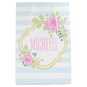 モノグラムファンシーバラブルーベリー抱き枕 ミディアムペーパーバッグ (正面)