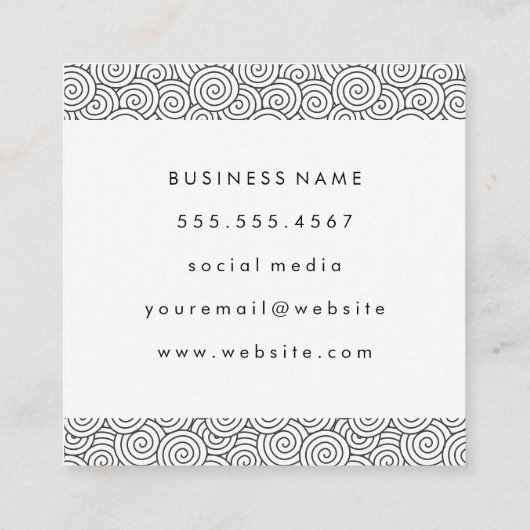 モノグラムファンシーパターン スクエア名刺 (裏面)