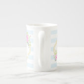 モノグラムファンシーピンクローズブルーベリーボーン中国マグカップ ボーンチャイナマグカップ (裏面)