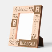 モノグラムファンシーフォント名およびイニシャル レーザー彫刻フレーム (左)