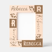 モノグラムファンシーフォント名およびイニシャル レーザー彫刻フレーム (正面)