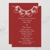 モノグラムファンシーリハーサルディナー招待状（赤） 招待状 (正面/裏面)