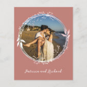 モノグラムファンシー予算結婚式招待状なし (裏面)