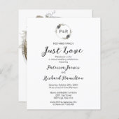 モノグラムファンシー予算結婚式招待状なし (正面/裏面)