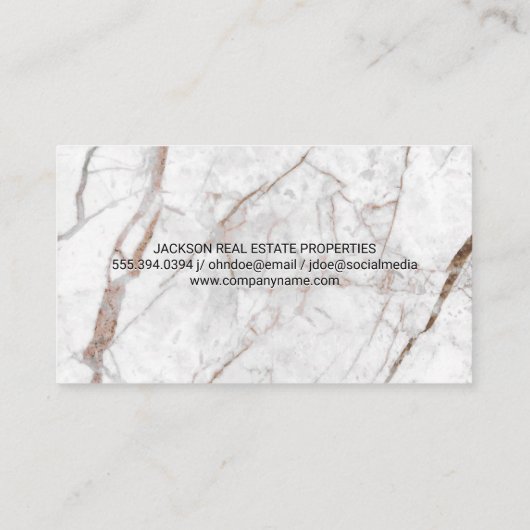 モノグラムファンシー付きフレーム |白大理石 名刺 (裏面)