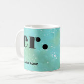 モノグラムファンタジースタイリッシュ水モダン色 コーヒーマグカップ (正面左)