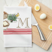 モノグラムファームハウスキッチンタオルルフバーブレッドハーブ キッチンタオル (四つ折り)