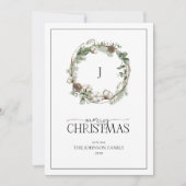 モノグラムファームハウスグリーンリーリースメリークリスマス シーズンカード (正面)