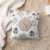 モノグラムファームハウスフローラブルータンカントリー素朴 クッション (ブランケット)