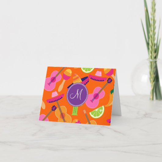 モノグラムフィエスタパーティーソンブレロカボスライムペッパー ノートカード (正面)