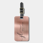 モノグラムフェイクバラ金ゴールド金属鋼 ラゲッジタグ (正面縦)