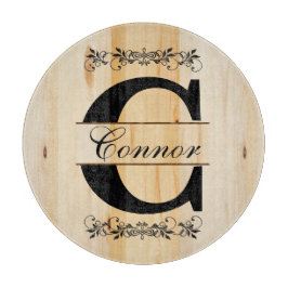 モノグラムフェイクブッチャーブロックウッド | DIY文字 カッティングボード