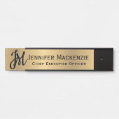 モノグラムフェイク金ゴールドオフィスのドアの署名シンボルや象徴 サインプレート (正面)