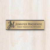 モノグラムフェイク金ゴールドオフィスのドアの署名シンボルや象徴 サインプレート (正面)