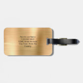 モノグラムフェイク金ゴールド金属鋼 ラゲッジタグ (裏面横)