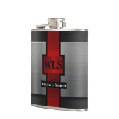 モノグラムフェイク金属ビニール包まれたフラスコ フラスク (左)